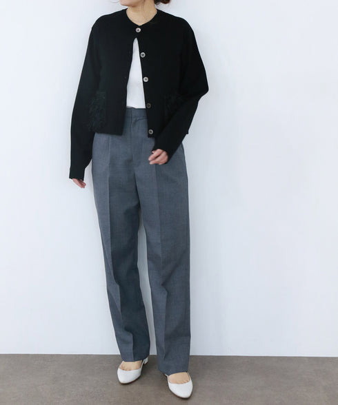【SOI-MeME】sheer fringe cocoon cardigan